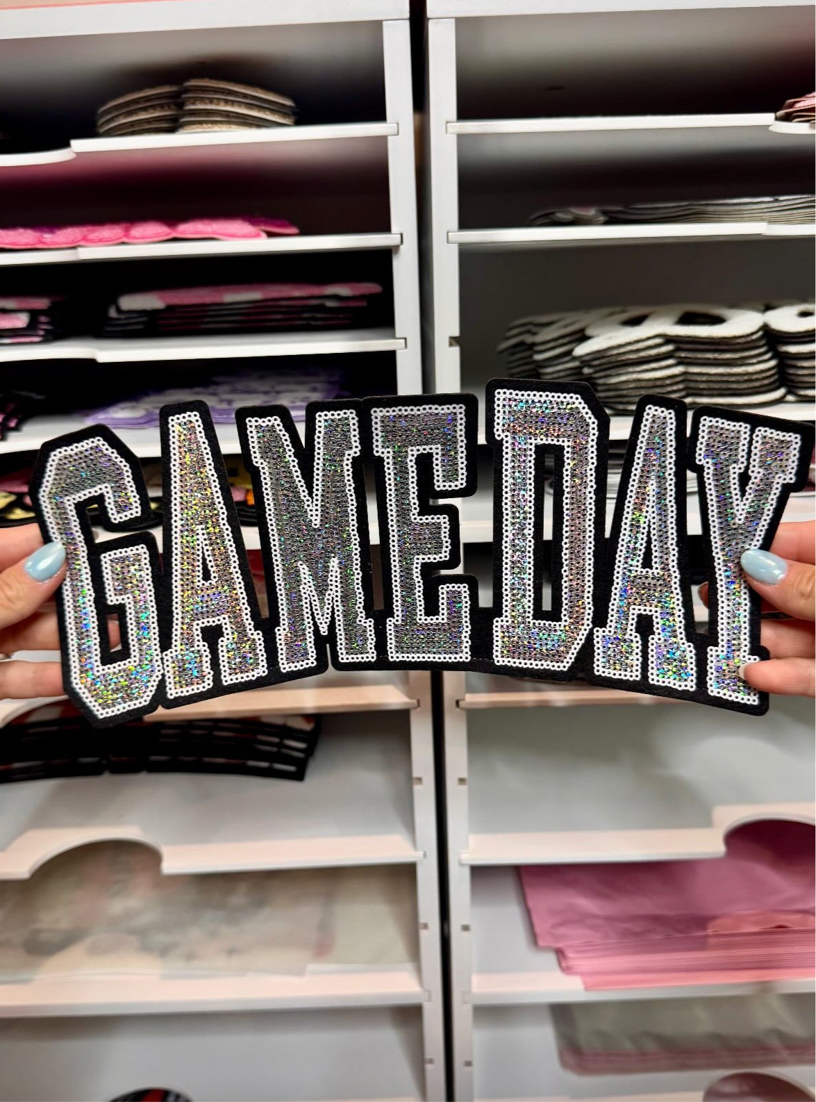 Black & Silver Game Day - Sequin Patch