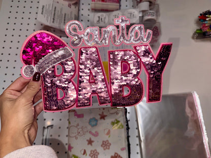 Pink Santa Baby - Sequin Patch