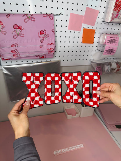 XOXO Red Checkered - Chenille Patch