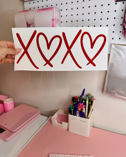 XOXO - Red Puff Print