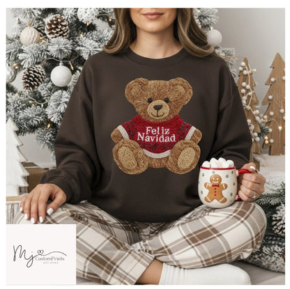 Feliz Navidad Teddy Faux Knit - Clear Film