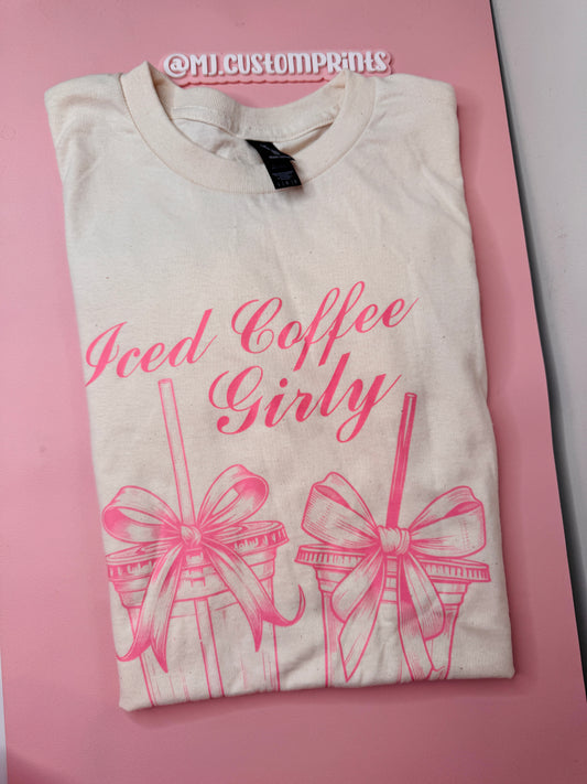 Iced Coffee Girly T-shirt  (SIZE LARGE)