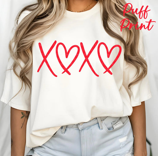 XOXO - Red Puff Print