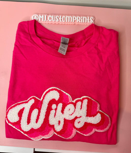 Wifey Patch T-shirt  (SIZE LARGE)