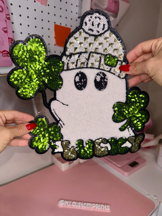 Lucky Ghost - Sequin Patch