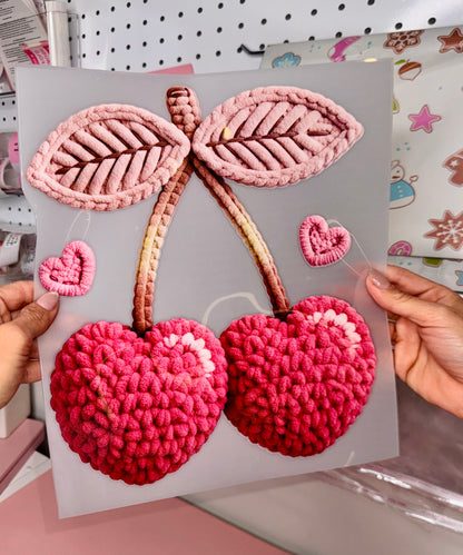 Cherries Faux Knit - Clear Film