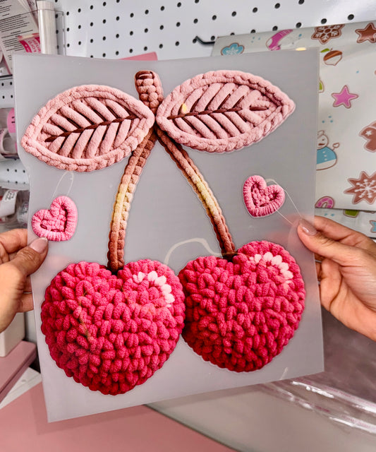 Cherries Faux Knit - Clear Film