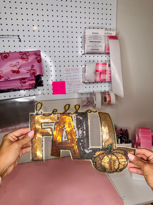 Hello Fall - Sequin Patch