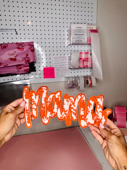 Cursive Floral Mama - Embroidered Patch