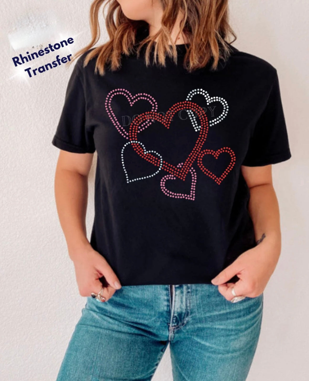 Hearts - Rhinestone Transfer