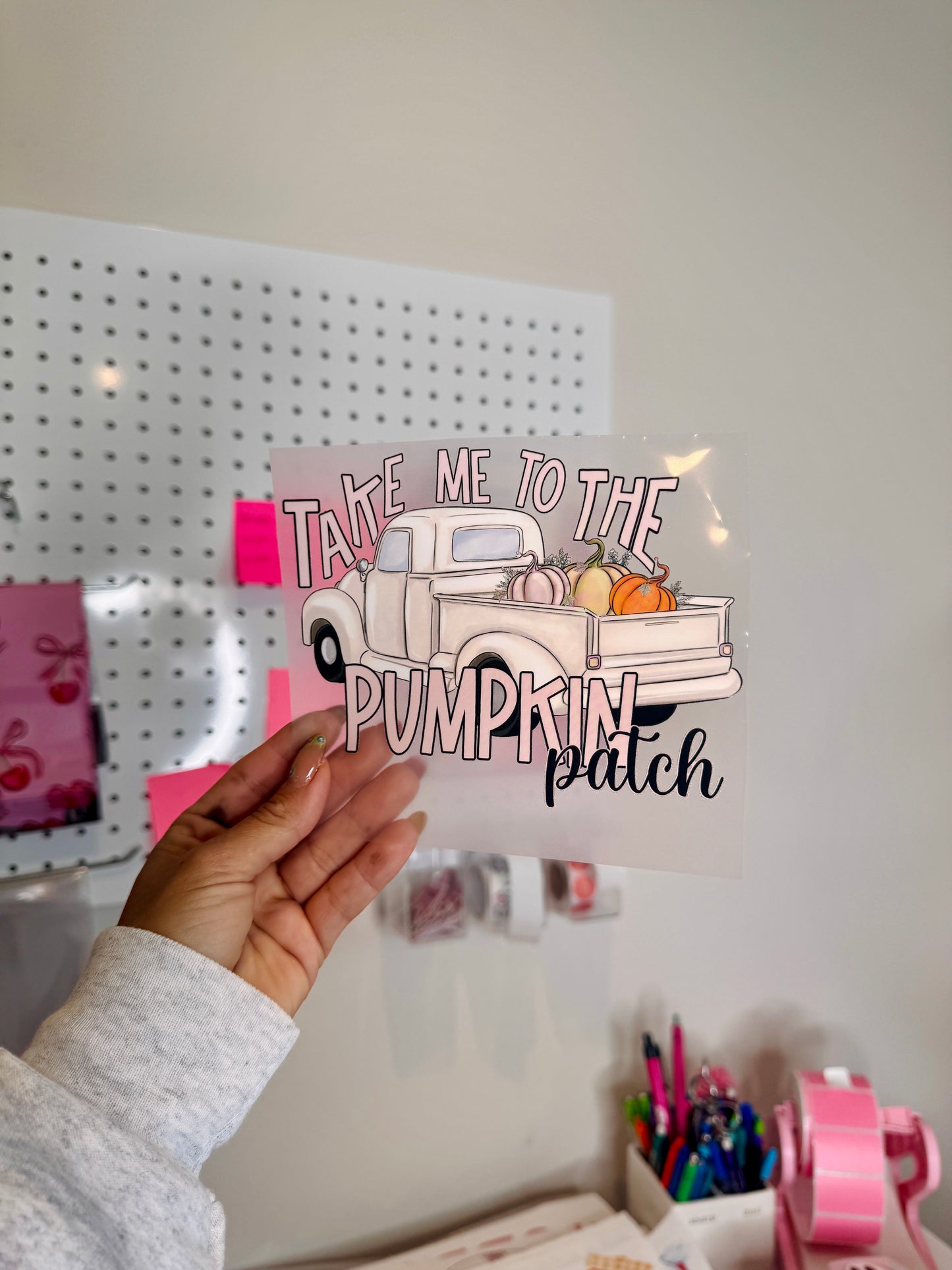 “Take me to the Pumpkin Patch oversized pocket “ - Clear Film