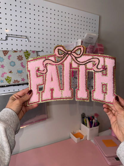 Faith Bow - Chenille Patch