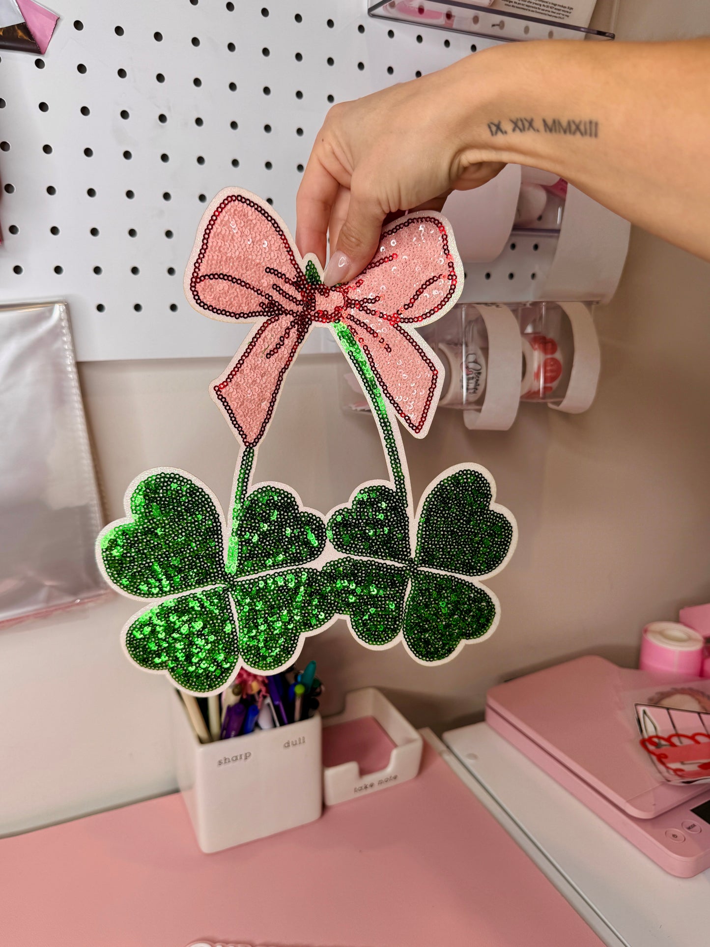 Shamrock Bow - Sequin Patch