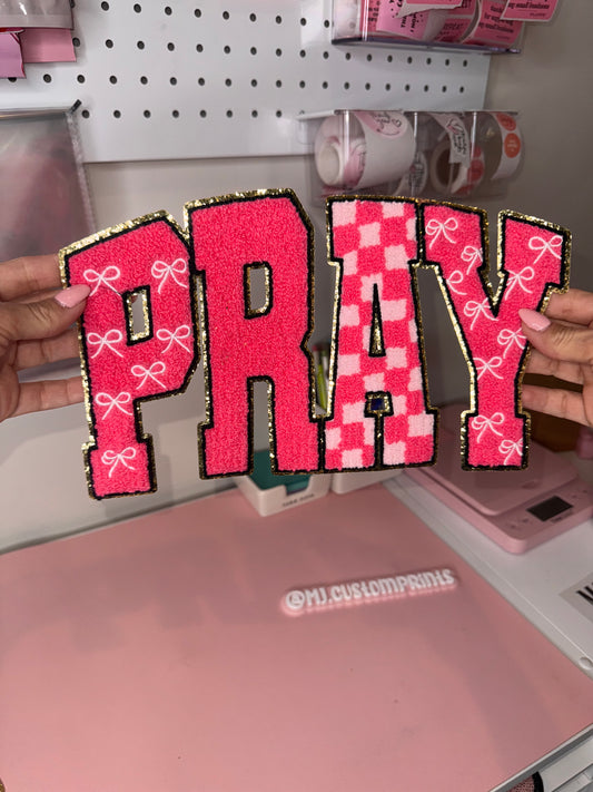 Pink Pray - Chenille Patch