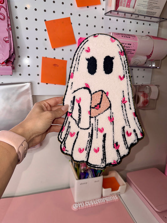 Heart Ghost -  Chenille Patch