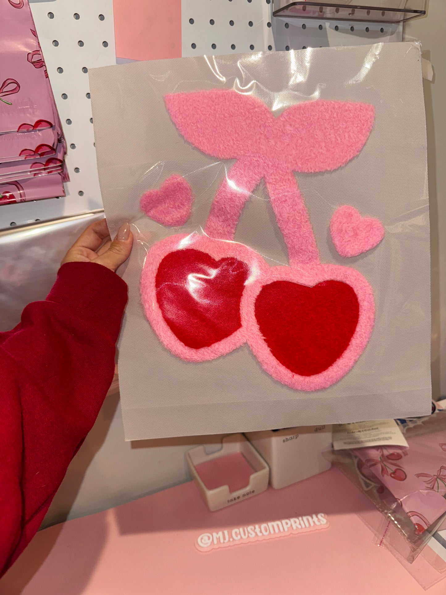 Heart Fluffy Cherries Patch