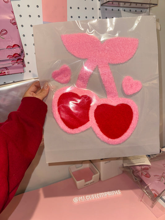 Heart Fluffy Cherries Patch