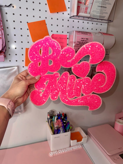 Be Mine Neon Pink - Sequin Patch