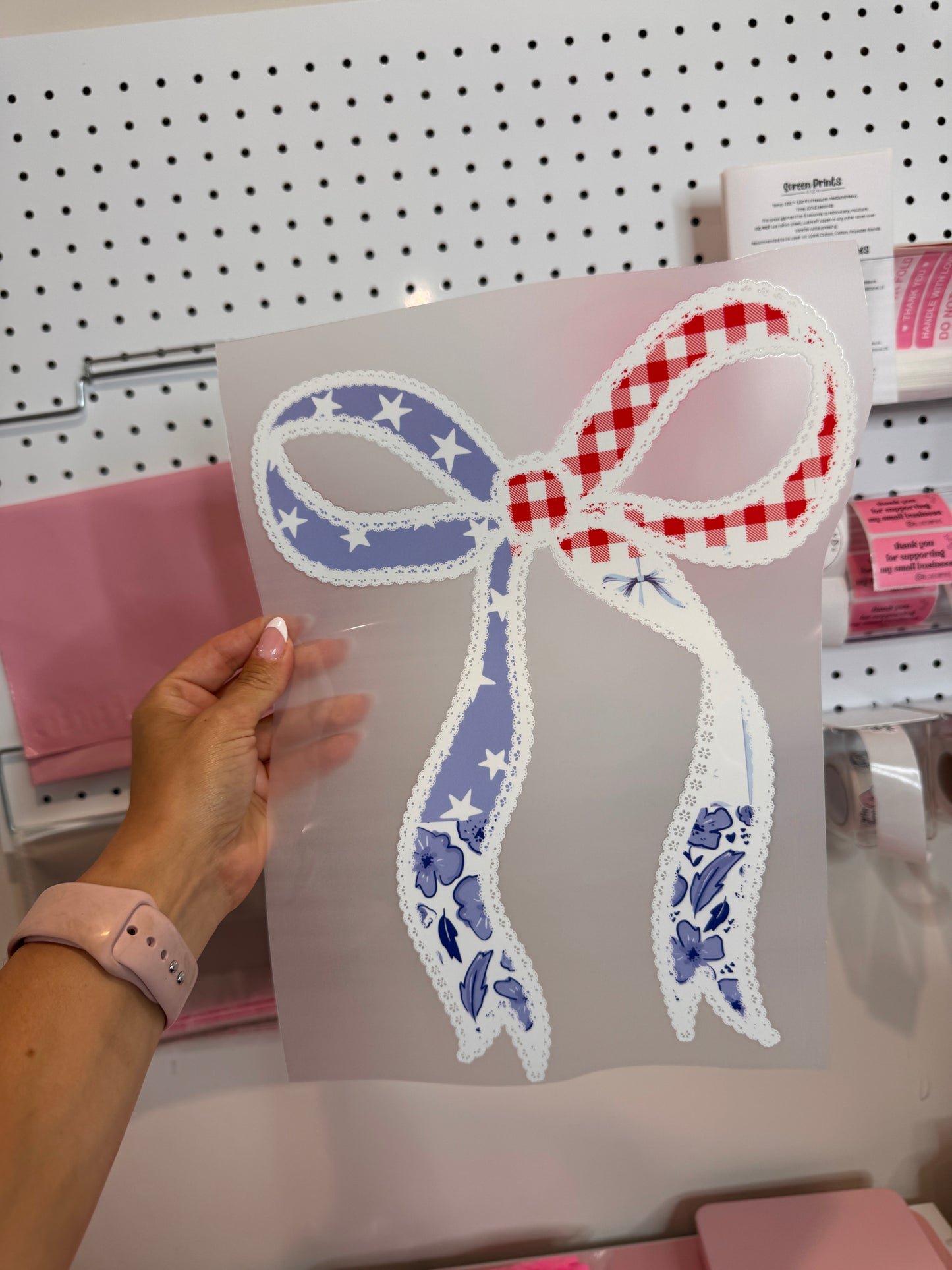" Lace America Bow " - Clear Film