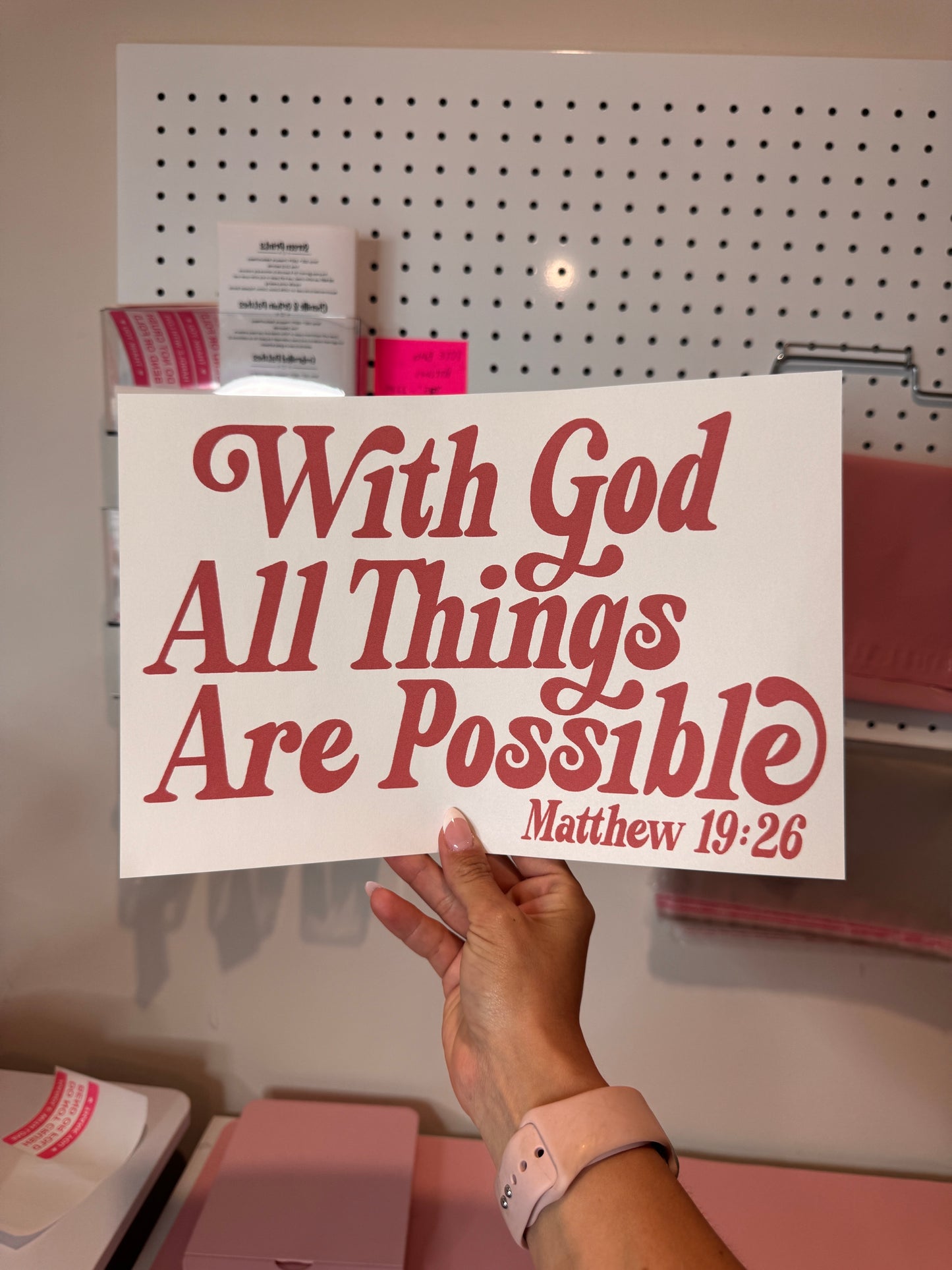 " With God All Things Are Possible " Screen Print