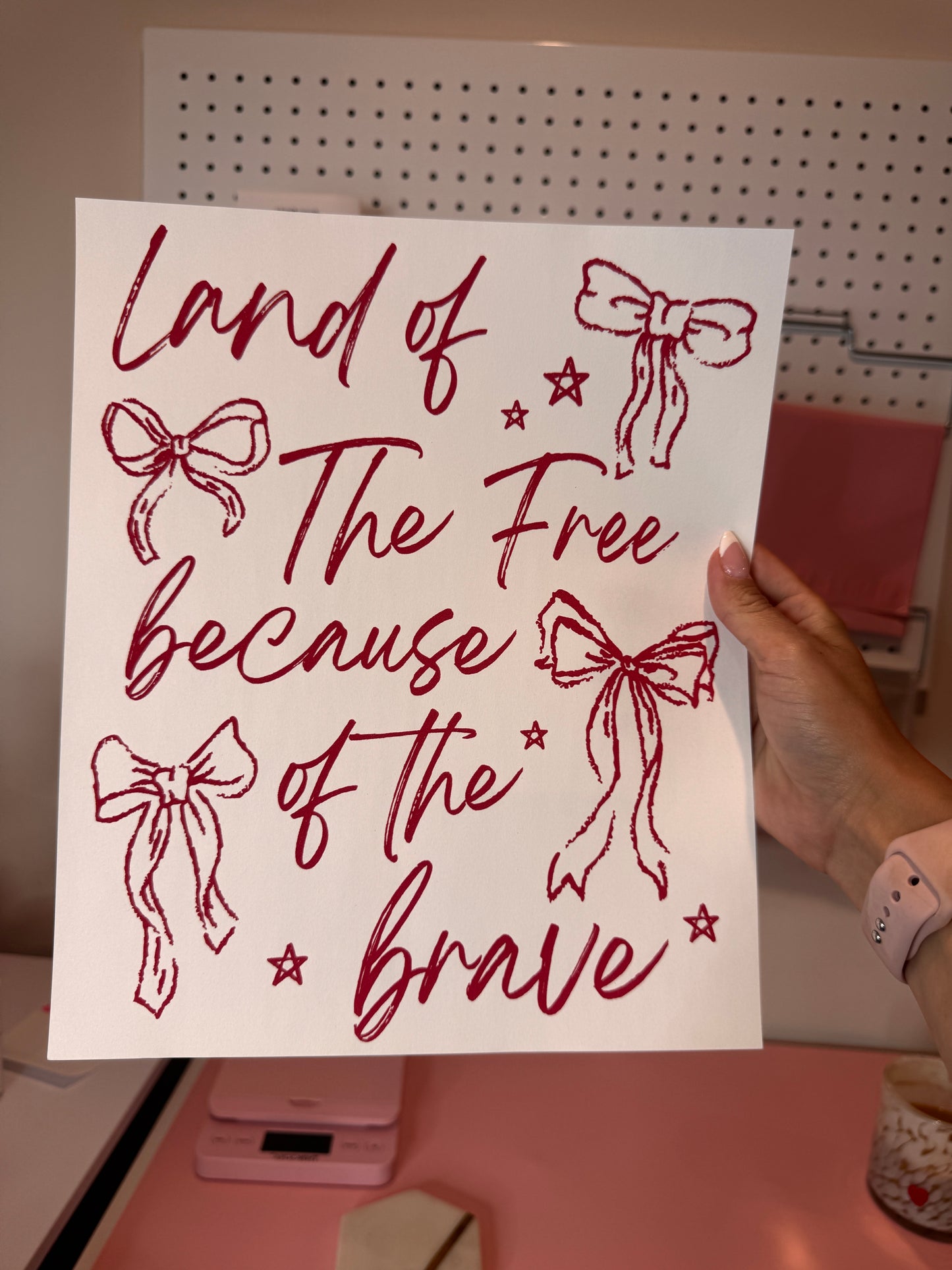 " Land of The Free Because of The Brave " Screen Print