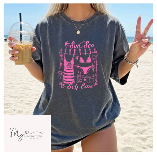 " Sun Sea & Self Care " Screen Print