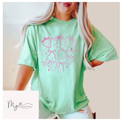 " Strawberries & Bows " - Single Color