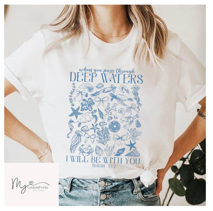 " When You Pass Through Deep Water I Will Be With You "  Screen Print