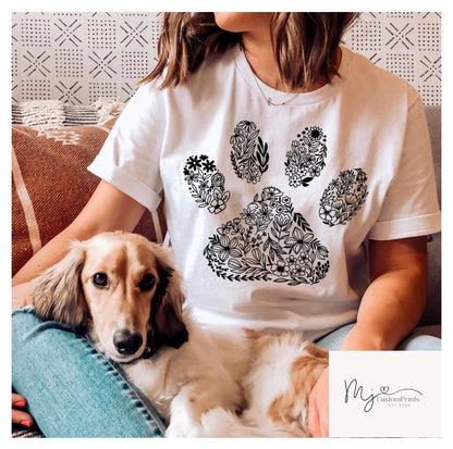 " Dog Paw Flowers " DTF