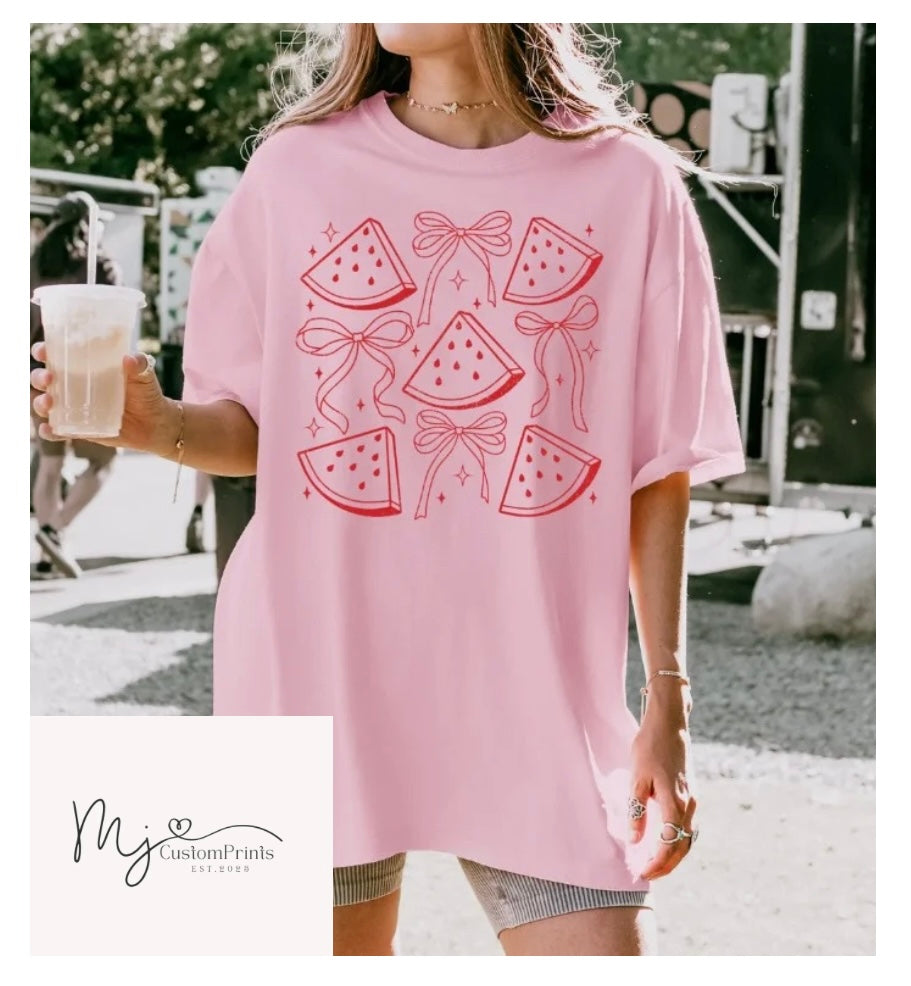 " Bows & Watermelon " Screen Print