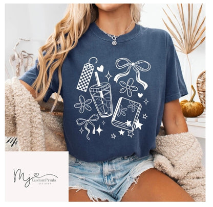 " Coquette Books & Iced Coffee " -Single Color