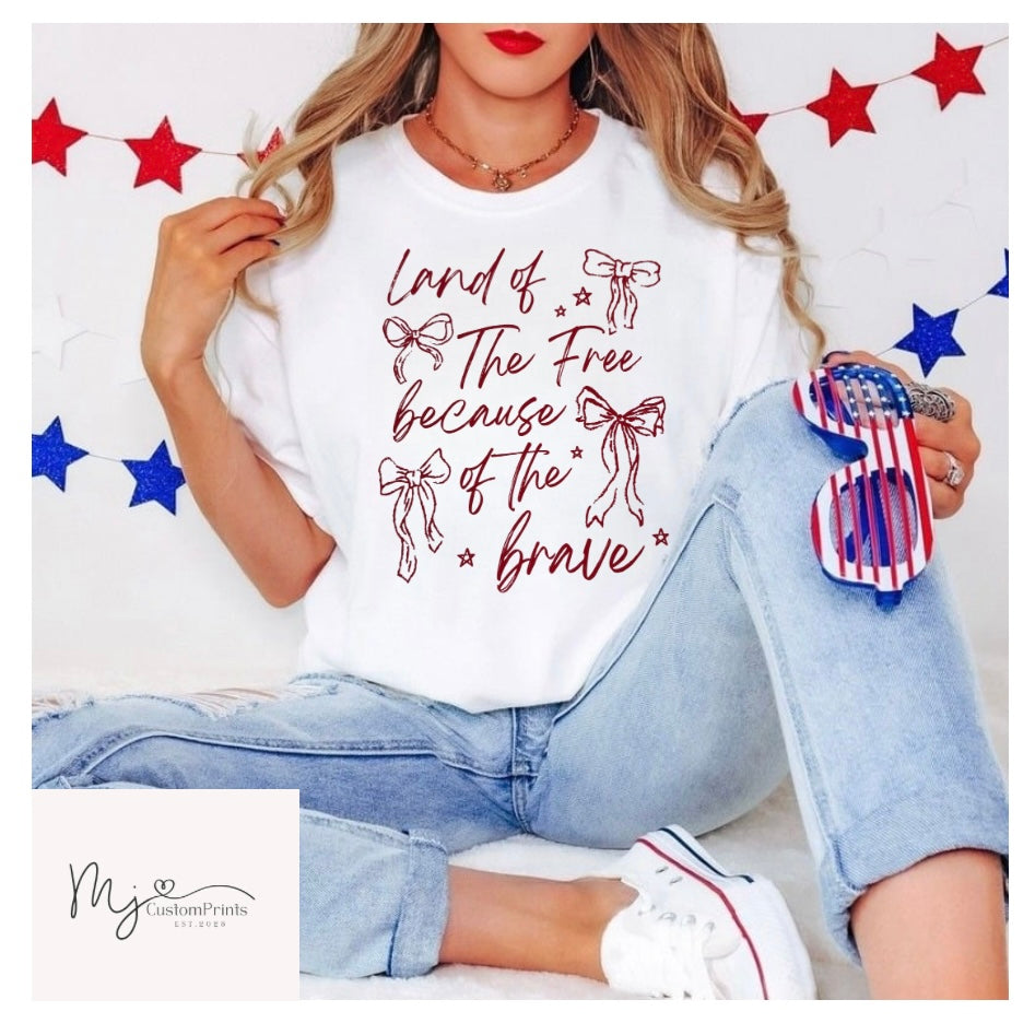 " Land of The Free Because of The Brave " Screen Print