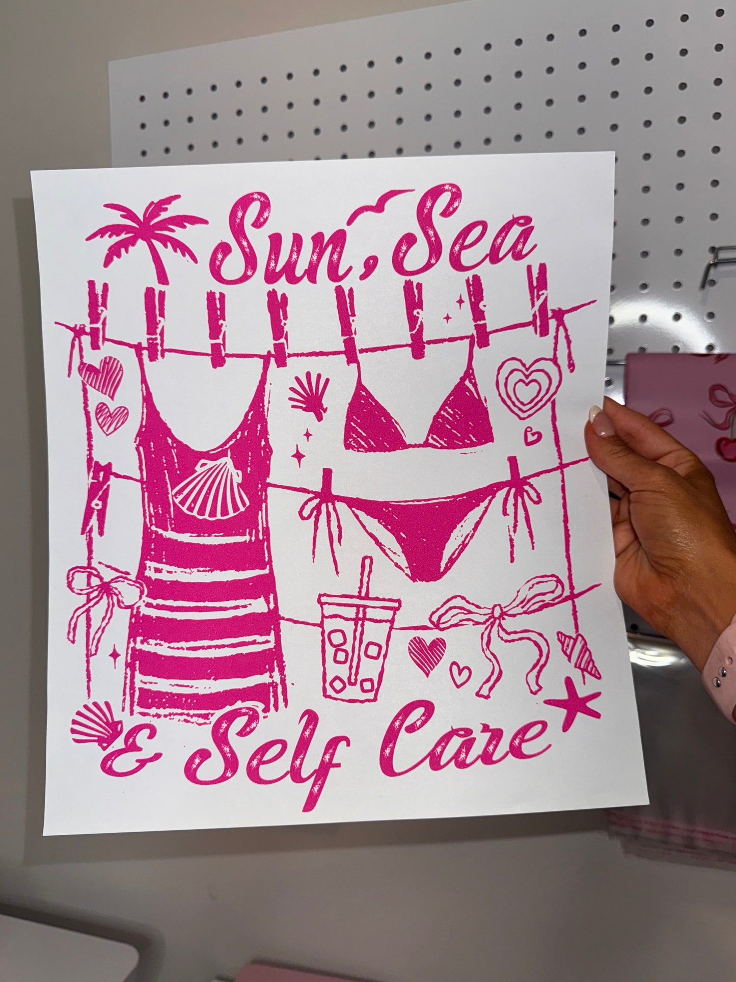 " Sun Sea & Self Care " Screen Print