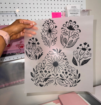 " Dog Paw Flowers " DTF