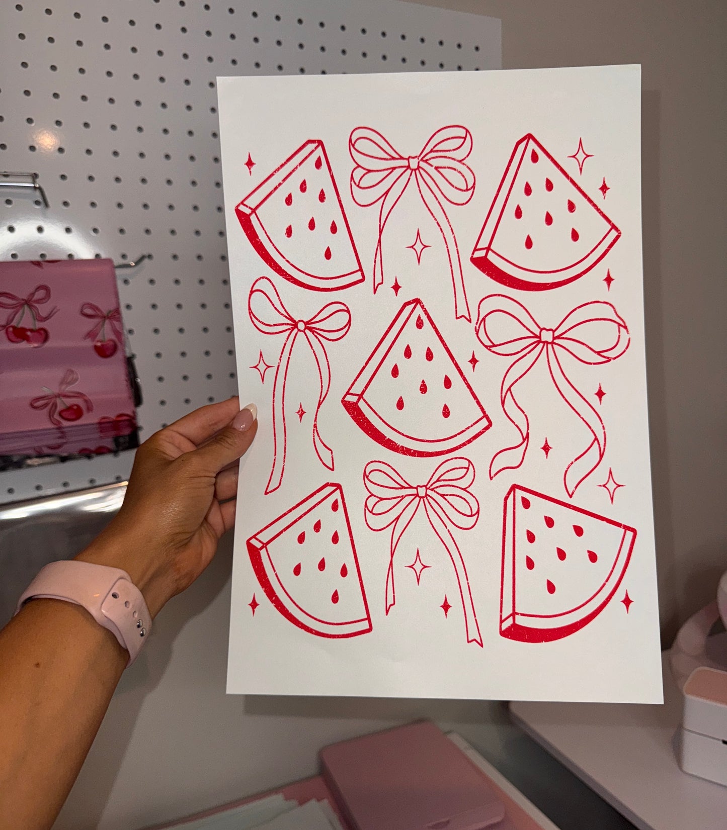 " Bows & Watermelon " Screen Print