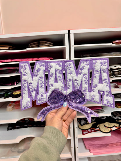 Lavender Mama Bow - Sequin Patch