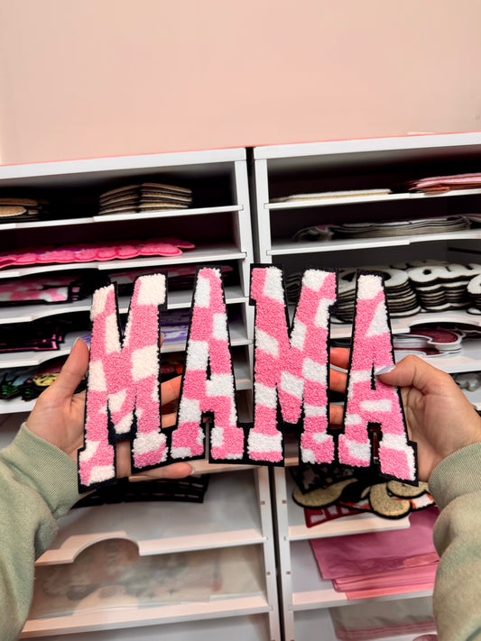 Checkered Pink & White - Embroidered Patch