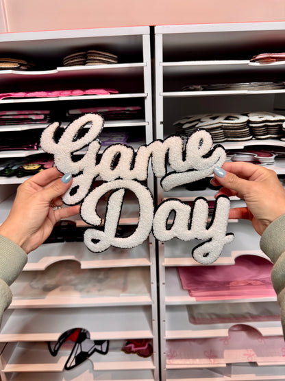 Cursive Game Day - Sequin Embroidered Patch