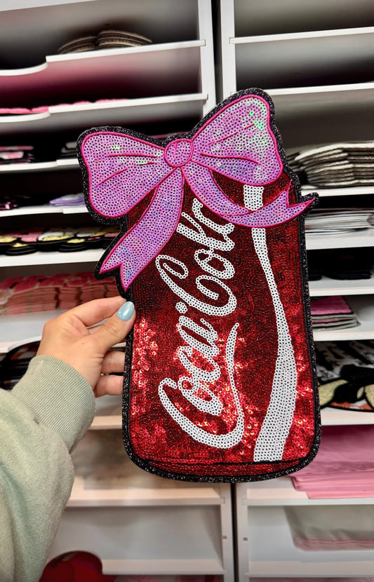 Coca Cola with Bow - Sequin Patch