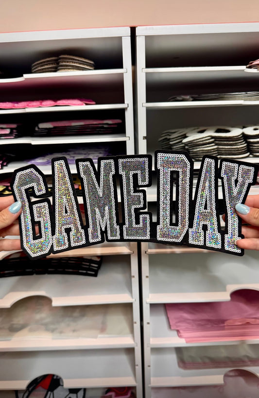 Black & Silver Game Day - Sequin Patch